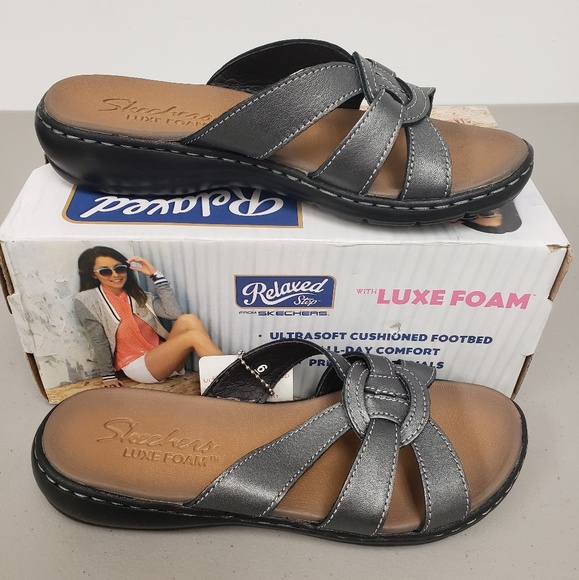 skechers pewter sandals